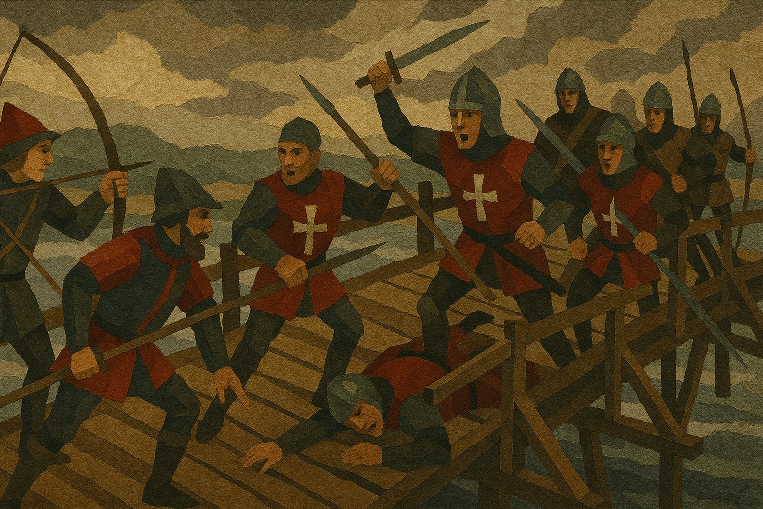 Deptford Bridge, 1497 — illustration of the battle site