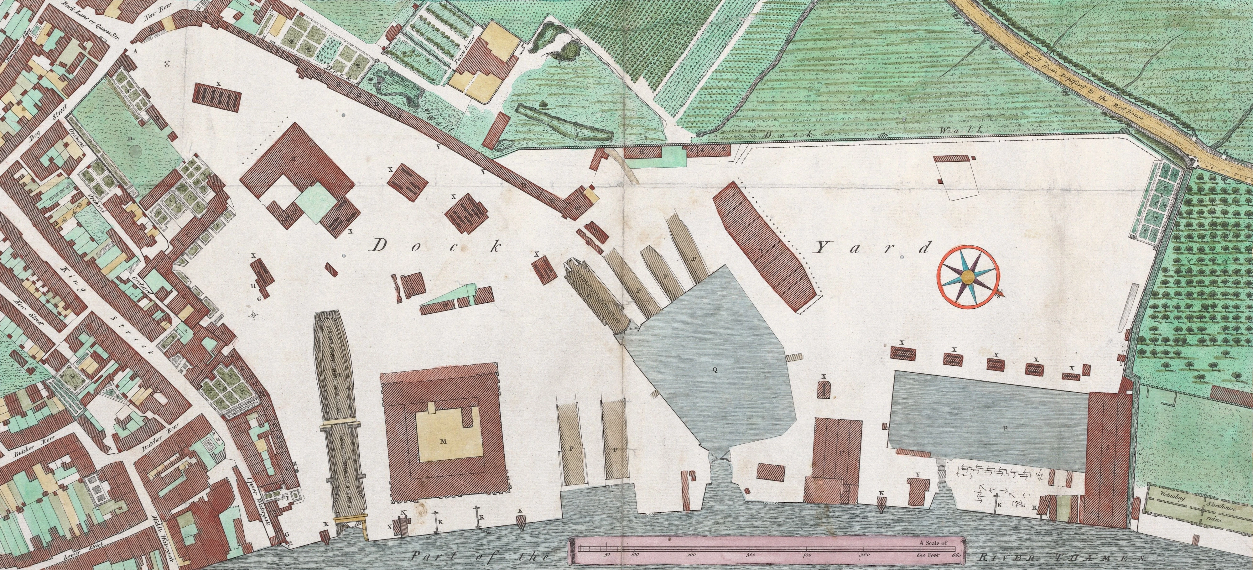 1755 plan of Deptford Royal Dockyard