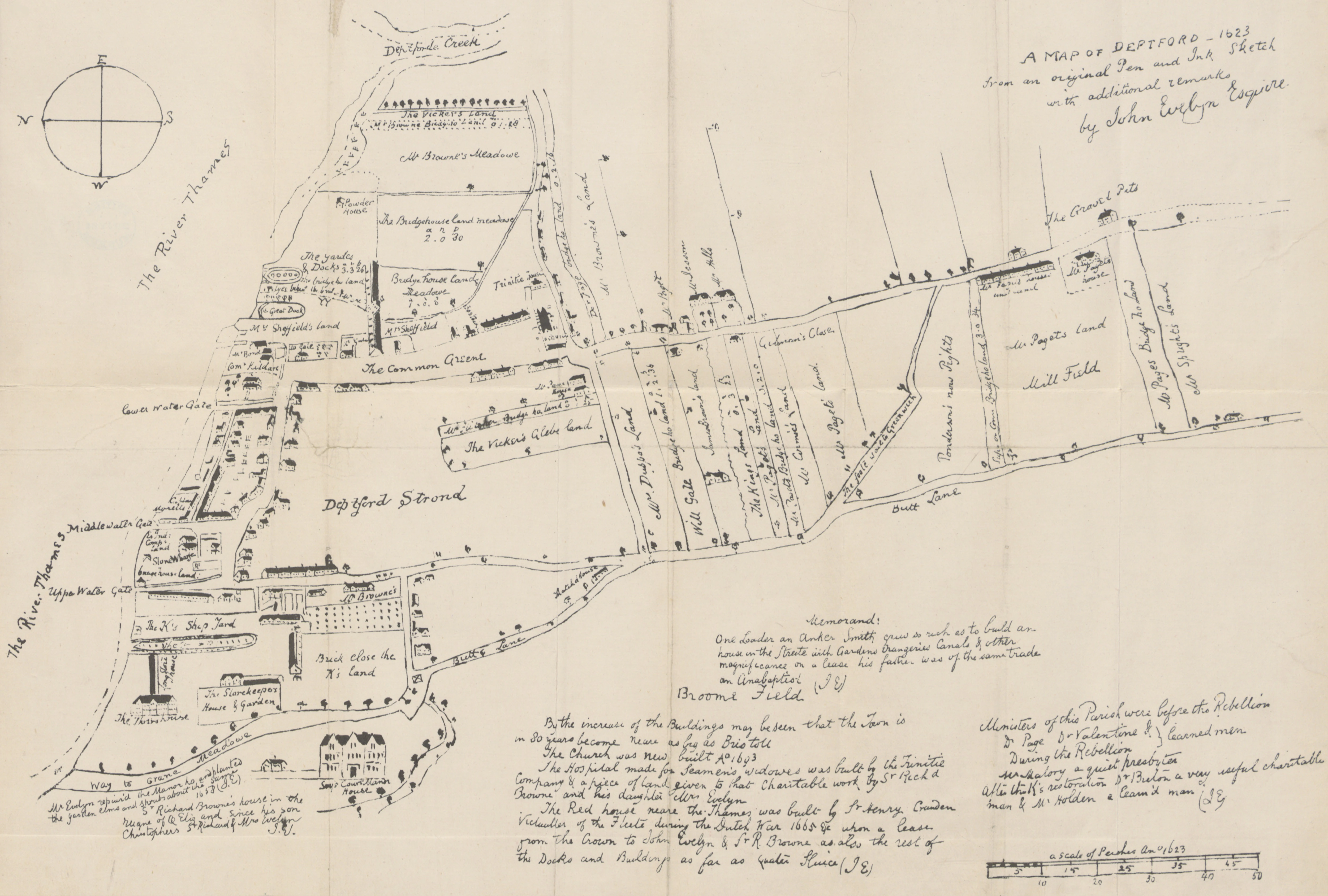 The 1623 Deptford map, full view